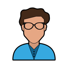 man with glasses portrait icon image vector illustration design 
