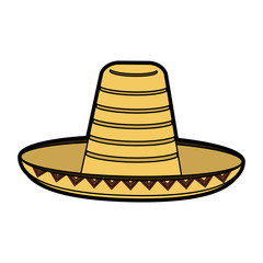 mexican straw hat icon image vector illustration design 