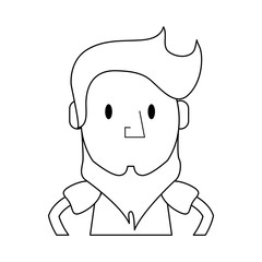 hipster man character icon image vector illustration design 