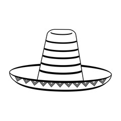 mexican straw hat icon image vector illustration design 