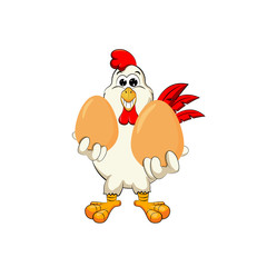 Funny cock keeps eggs
