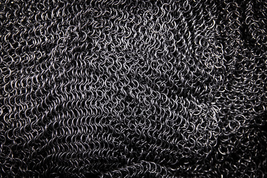 Nahaufnahme von Kettenhemd, Hintergrund f&uuml;r Ritter und Mittelalter oder Larp