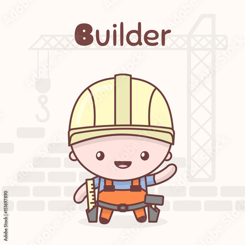 Cute Chibi Kawaii Characters Alphabet Professions Letter Q - 