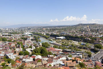 Fototapeta na wymiar Панорама Тбилиси с высоты. Грузия.