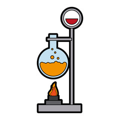test tube with bunsen burner icon image vector illustration design 