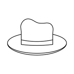summer hat icon image vector illustration design  single black line