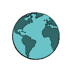 World earth isolated icon vector illustration graphic design