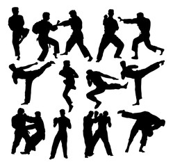 Martial Art Sport Silhouettes, art vector design