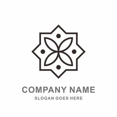 Geometric Square Cross Pattern Morocco Interior Space Motif Decoration Business Company Stock Vector Logo Design Template