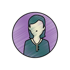 Young woman profile icon vector illustration graphic design