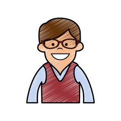 Young man profile icon vector illustration graphic design