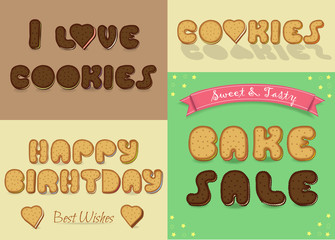 Inscriptions by sweet cookies font
