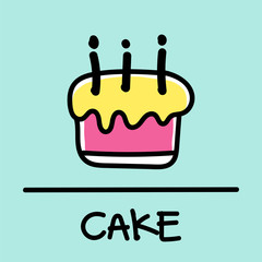 cake hand-drawn style,Vector illustration.