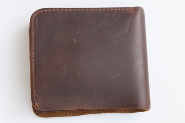 leather wallet on the white
