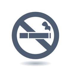 No smoke icon. Stop smoking symbol. Vector illustration. Filter-tipped cigarette. Icon for public places. 