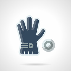 Blue golf glove flat color vector icon