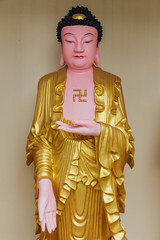 Guanyin sculpture with swastika in the Kek Lok Si Temple is a Buddhist temple in Penang, and is one of the best known temples on the island. It is said to be the largest Buddhist temple in Malaysia.