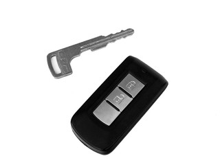 Car remote control on white background