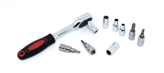 Blog wrench and Screwdriver blocks tool isolated