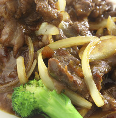 Fast food, meat sauce, fried eggs, delicious taste.