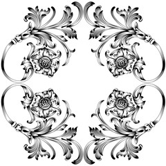 Vintage baroque ornament, corner. Retro pattern antique style acanthus. Decorative design element filigree calligraphy vector. - stock vector