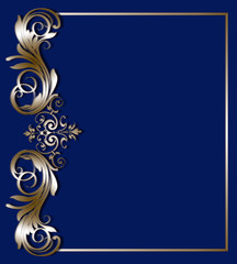 Gold vintage baroque ornament antique style. 