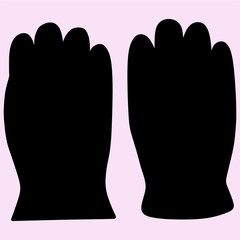 warm winter gloves vector silhouette isolated
