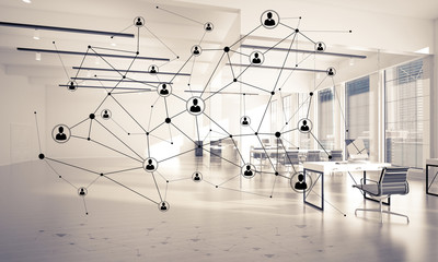 Networking and wireless connection as concept for effective mode