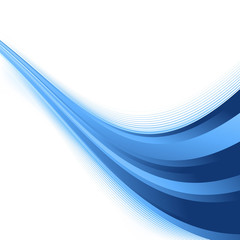 Futuristic abstract rising swoosh blue wave