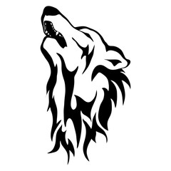 Isolated illustration of the wolf's head