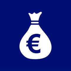 Euro EUR currency symbol. Flat design style. 