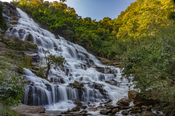 Fototapeta na wymiar Mae Ya Waterfall in Rain Forest at Doi Inthanon National Park in Chiang Mai ,Thailand 