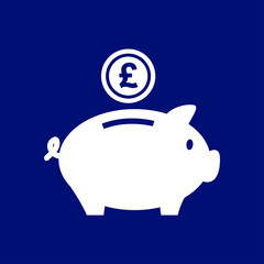 Piggy bank icon. Pictograph of moneybox. Flat design.