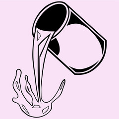 paint jar vector silhouette isolated