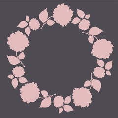 Floral border and circle frame.