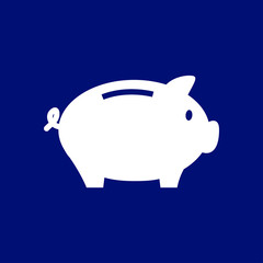 Piggy bank icon. Pictograph of moneybox. Flat design.