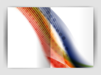 Blur wave business print template, abstract background