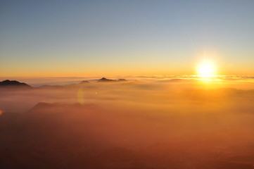 Fototapeta na wymiar Sunrise on Mt. Sinai