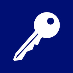 Key icon. Lock symbol. Security sign. Flat design style.