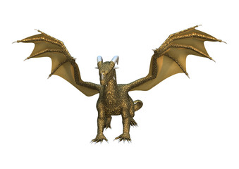 Fototapeta premium 3D Rendering Fantasy Dragon on White