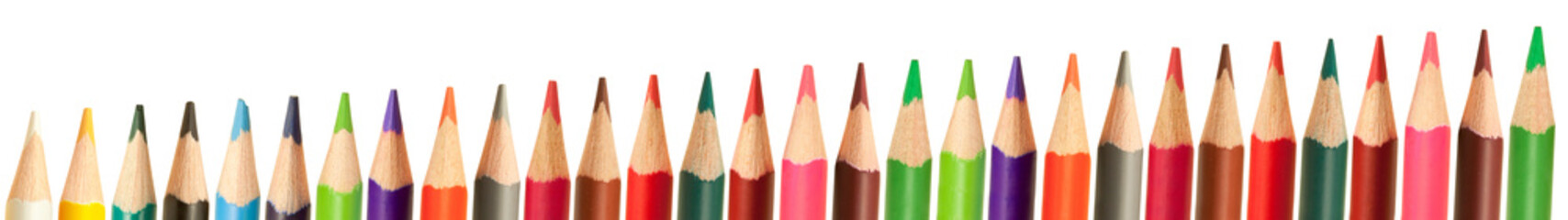 crayons de couleurs, fond blanc