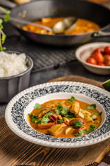 Delicious chicken curry with vegetable