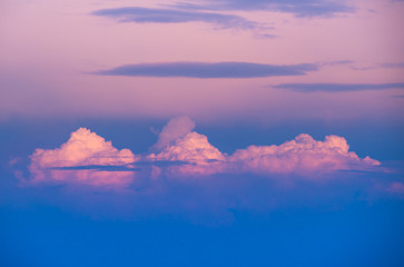 Red clouds on sky background