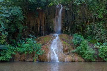 Huay saai leung waterfall in rain forest at Doi Inthanon National park in Chiang Mai ,Thailand

