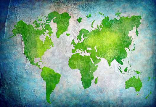 Fototapeta vintage world map with blue background