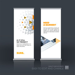Naklejka premium Abstract business vector set of modern roll Up Banner stand desi
