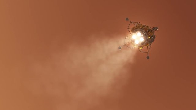 Descent Module Of Interplanetary Space Station Landing To The Planet
Mars. 3D Animation.