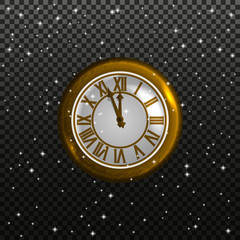 Fototapeta na wymiar Retro clock on a starry sky background