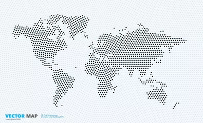 Fotobehang Vector wereldkaart met rondes, vlekken, stippen voor zakelijke sjablonen © Diamond Graphics
