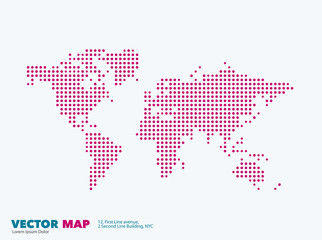 Fototapeta premium Vector world map with rounds, spots, dots for business templates